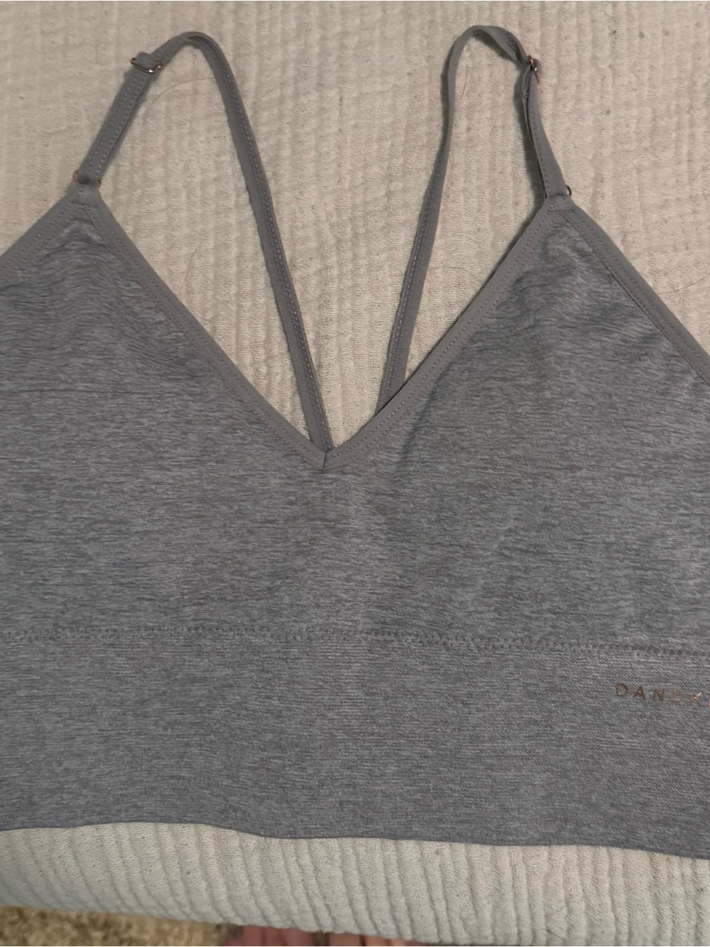 Danskin Light Gray Seamless V-Neck Bralette